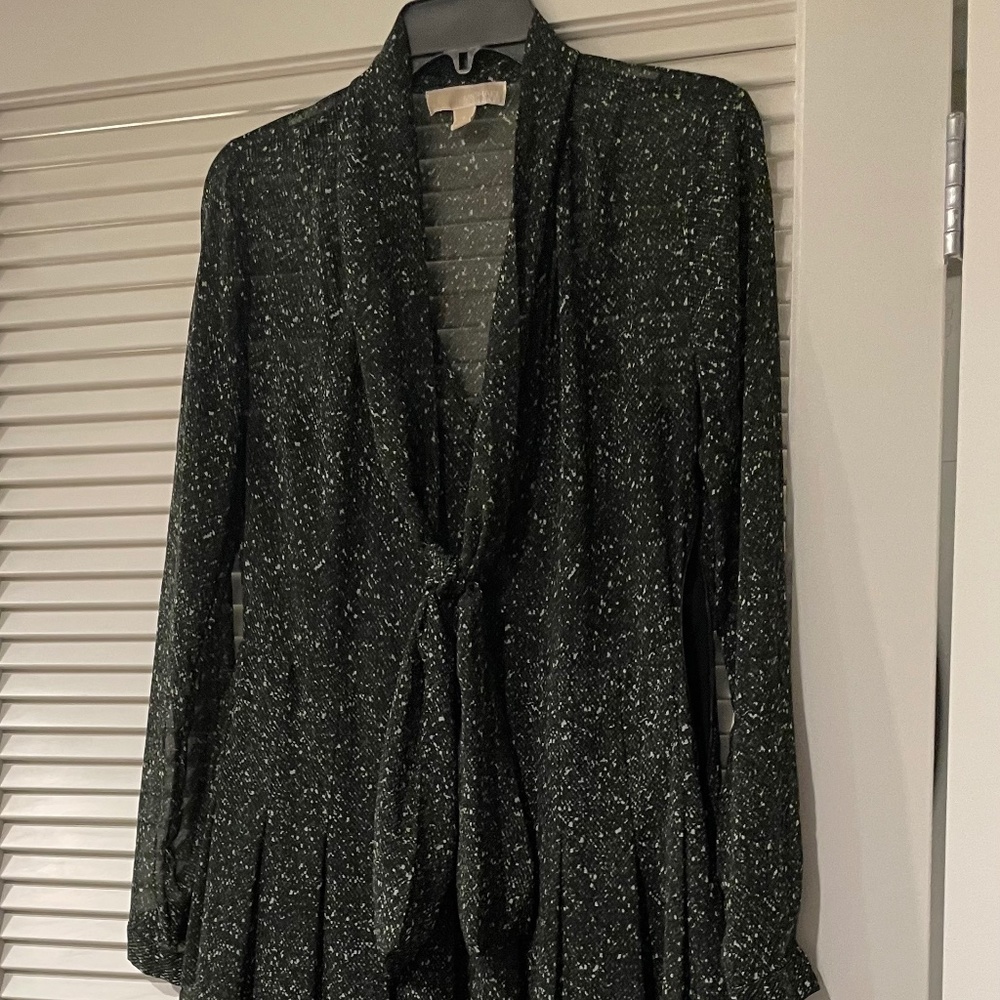 Michael Kors Green Neck Tie Dress size 6
